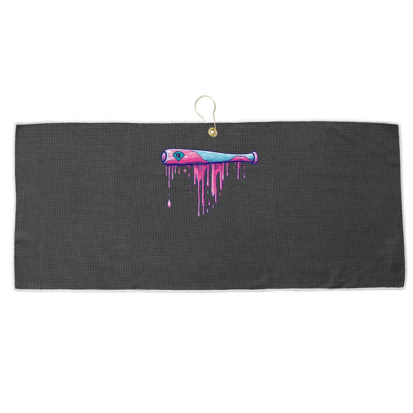Baseball Bat With Sprinkles Drip Large Microfiber Waffle Golf Towel