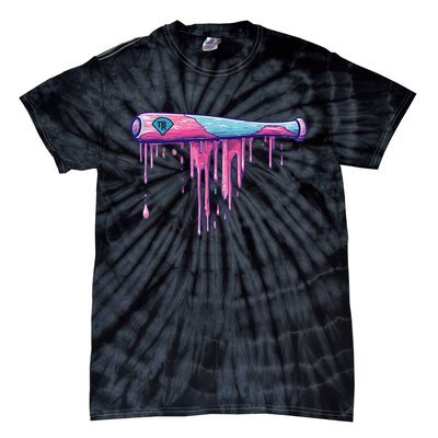 Baseball Bat With Sprinkles Drip Tie-Dye T-Shirt