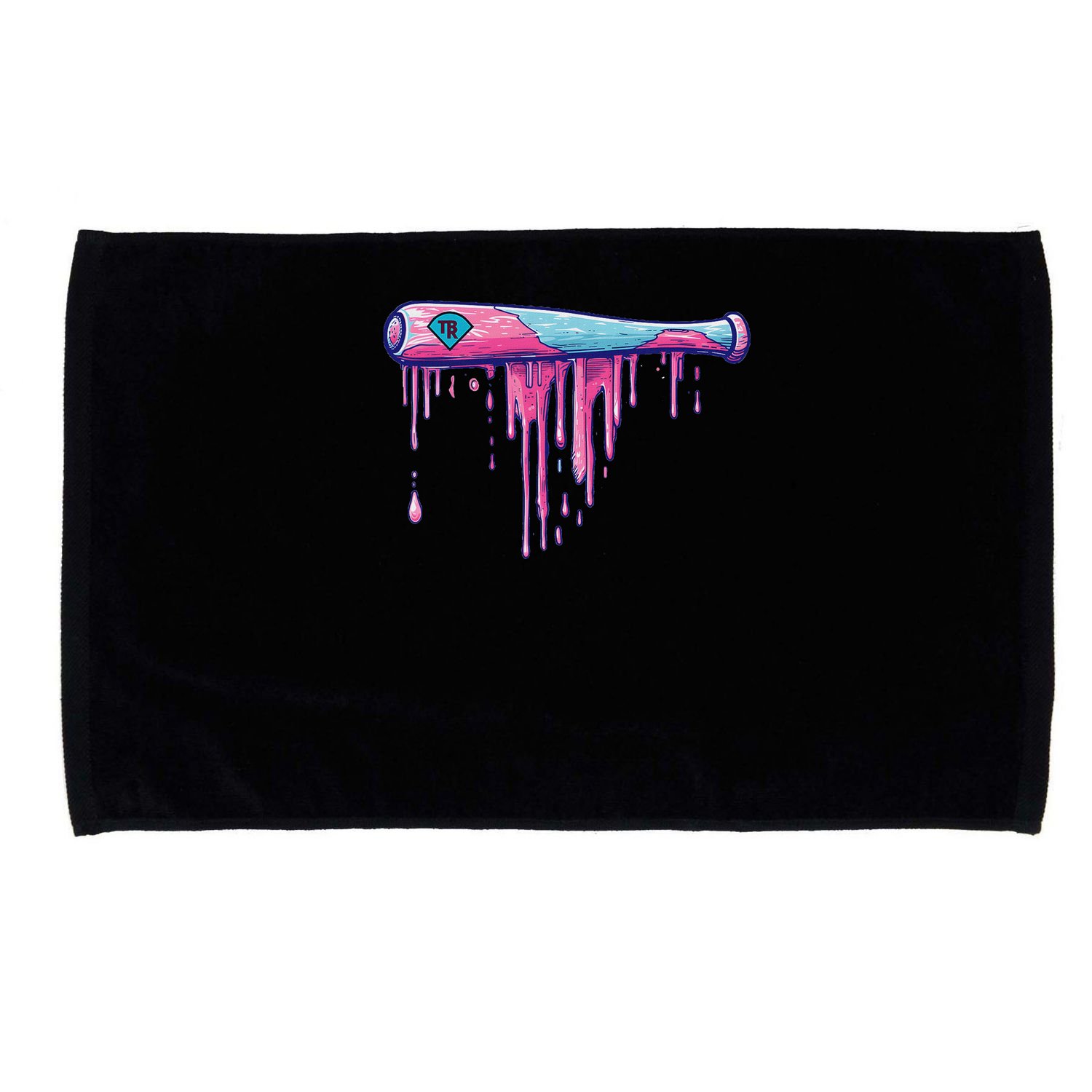 Baseball Bat With Sprinkles Drip Microfiber Hand Towel