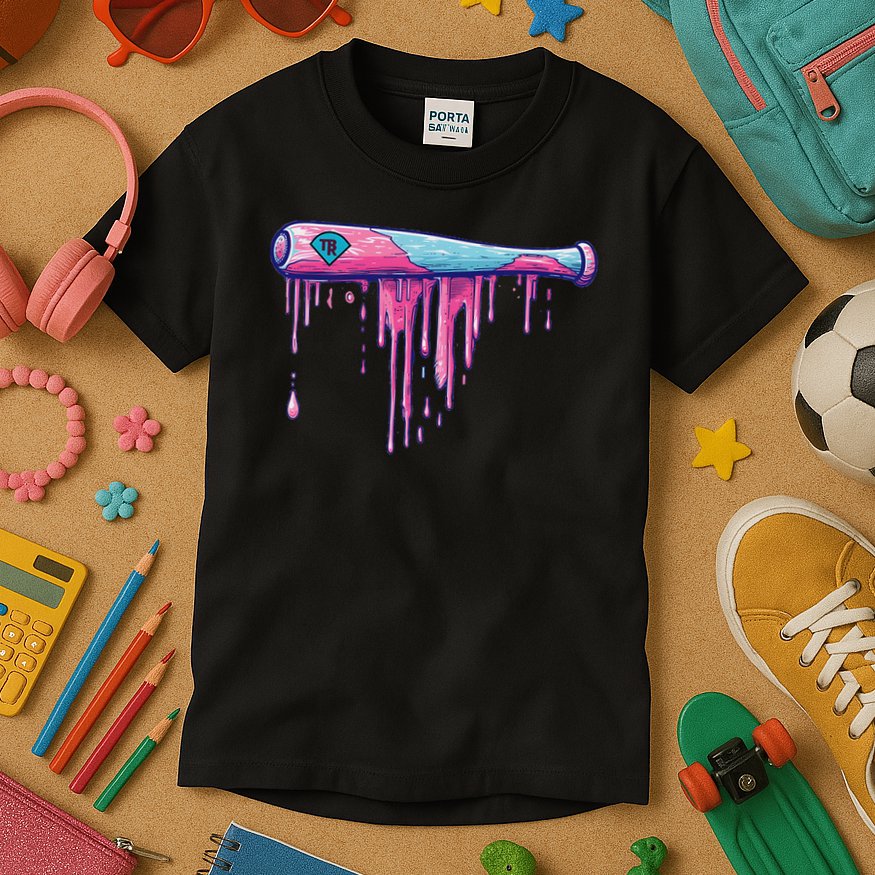 Baseball Bat With Sprinkles Drip Kids T-Shirt