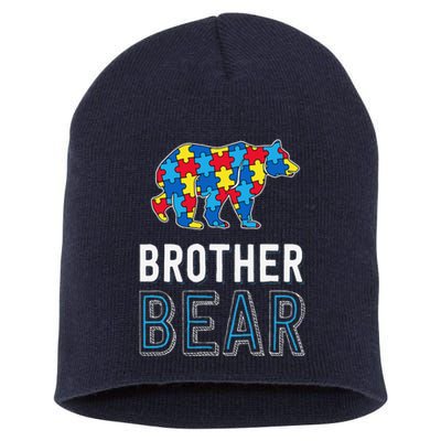 Brother Bear World Autism Awareness Day Family Puzzle Piece Short Acrylic Beanie