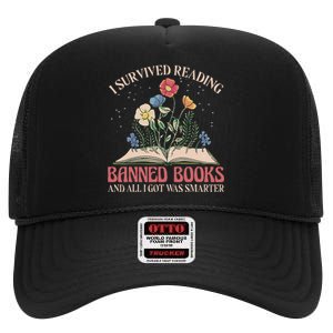 Banned Books Week Bookworm Banned Books Reader High Crown Mesh Back Trucker Hat