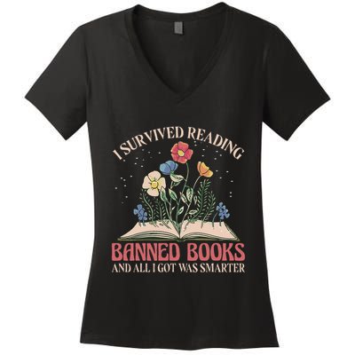 Banned Books Week Bookworm Banned Books Reader Women's V-Neck T-Shirt