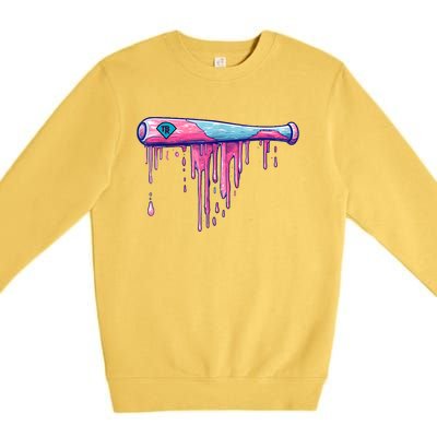 Baseball Bat With Sprinkles Drip Premium Crewneck Sweatshirt