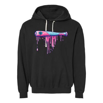 Baseball Bat With Sprinkles Drip Garment-Dyed Fleece Hoodie