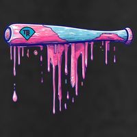Baseball Bat With Sprinkles Drip 7 Panel Mesh Trucker Snapback Hat