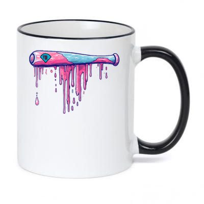 Baseball Bat With Sprinkles Drip 11oz Black Color Changing Mug