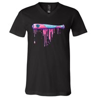 Baseball Bat With Sprinkles Drip V-Neck T-Shirt