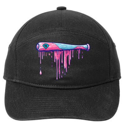 Baseball Bat With Sprinkles Drip 7-Panel Snapback Hat