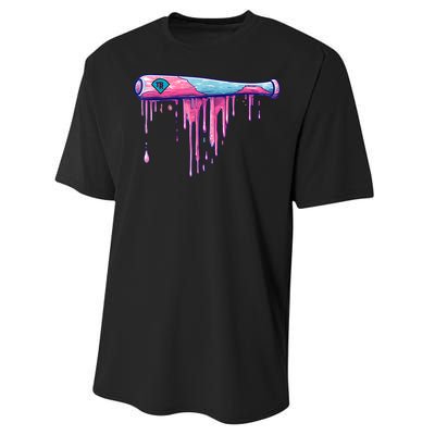 Baseball Bat With Sprinkles Drip Performance Sprint T-Shirt