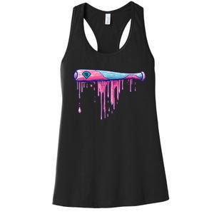 Baseball Bat With Sprinkles Drip Women's Racerback Tank