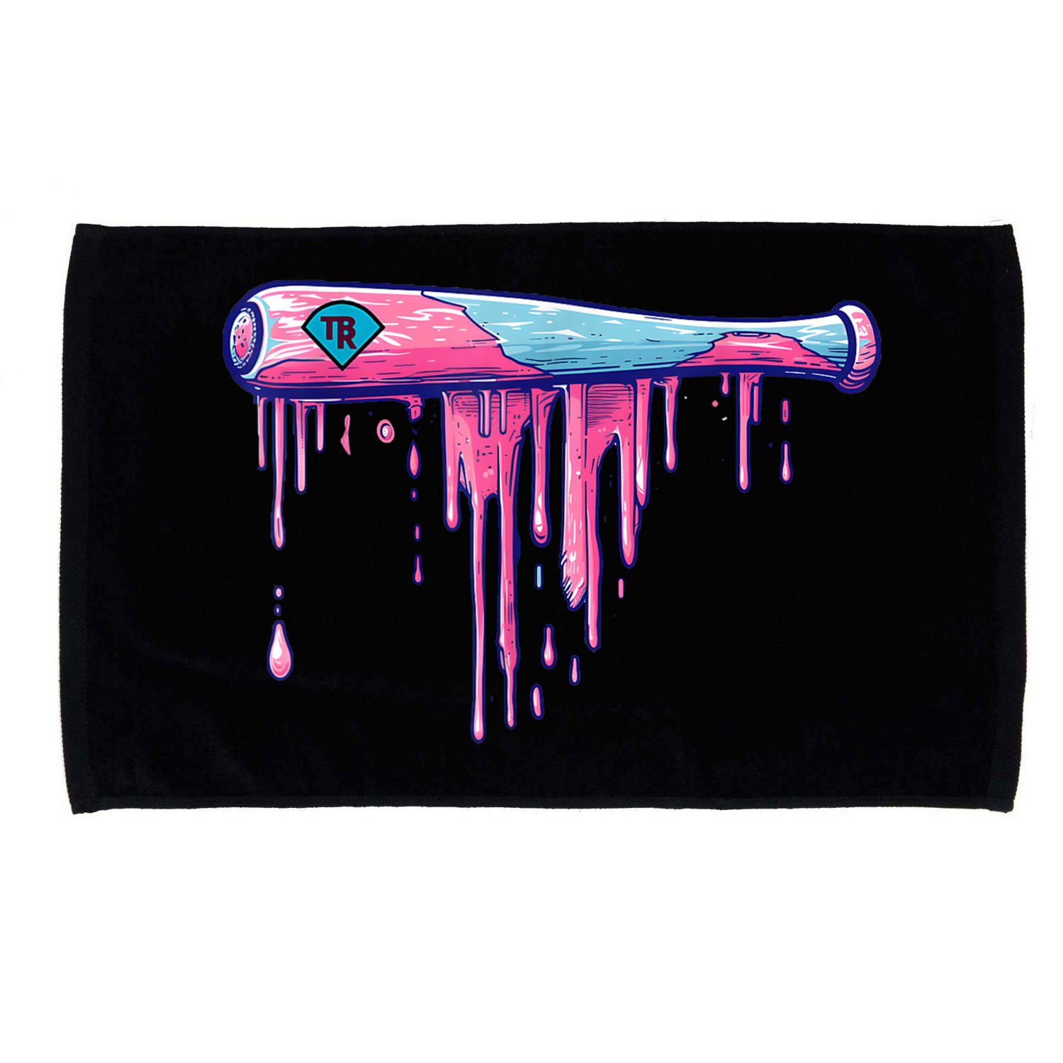 Baseball Bat With Sprinkles Drip Microfiber Hand Towel