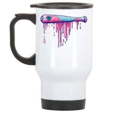 Baseball Bat With Sprinkles Drip Stainless Steel Travel Mug