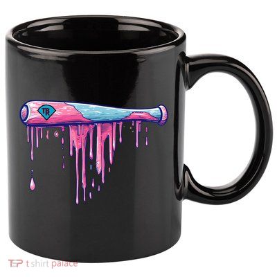 Baseball Bat With Sprinkles Drip Cute Gift 11oz C Handle Ceramic Mug