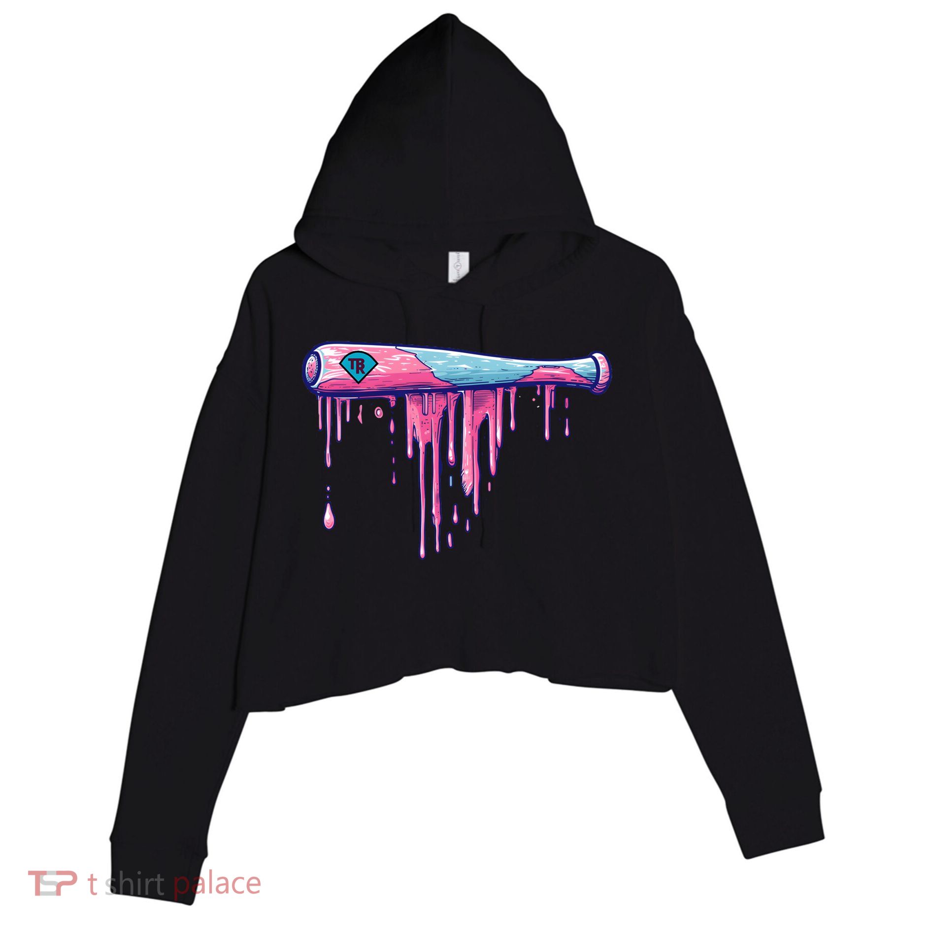 Baseball Bat With Sprinkles Drip Cute Gift Crop Fleece Hoodie
