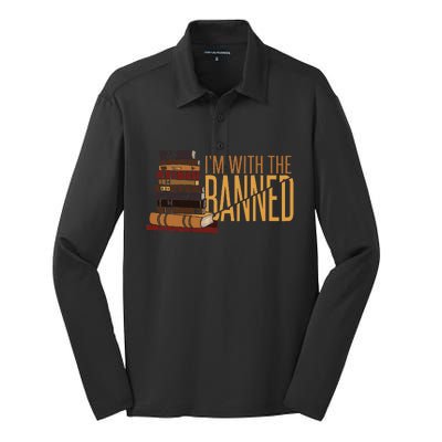 Banned Books Week Librarian IM With The Banned Silk Touch Performance Long Sleeve Polo