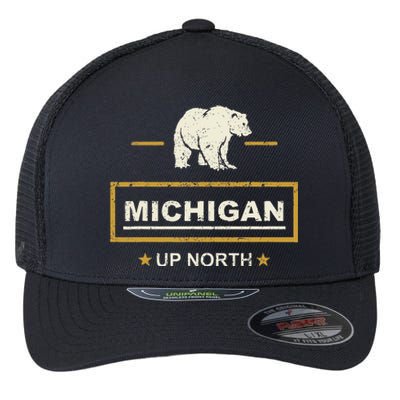 Black Bear  Wo Upper Peninsula Michigan Up North Flexfit Unipanel Trucker Cap