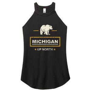 Black Bear  Wo Upper Peninsula Michigan Up North Women's Perfect Tri Rocker Tank