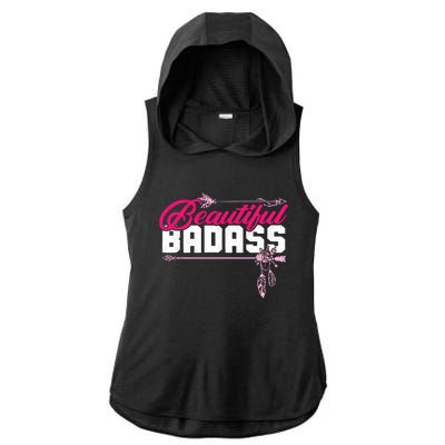 Beautiful Badass | Wo Empowerment Pink Ladies PosiCharge Tri-Blend Wicking Draft Hoodie Tank