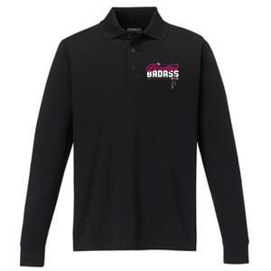 Beautiful Badass | Wo Empowerment Pink Performance Long Sleeve Polo