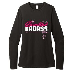 Beautiful Badass | Wo Empowerment Pink Womens CVC Long Sleeve Shirt