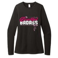 Beautiful Badass | Wo Empowerment Pink Womens CVC Long Sleeve Shirt