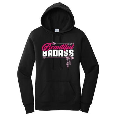 Beautiful Badass | Wo Empowerment Pink Women's Pullover Hoodie