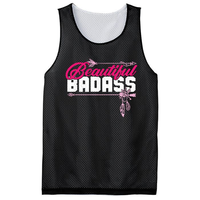 Beautiful Badass | Wo Empowerment Pink Mesh Reversible Basketball Jersey Tank