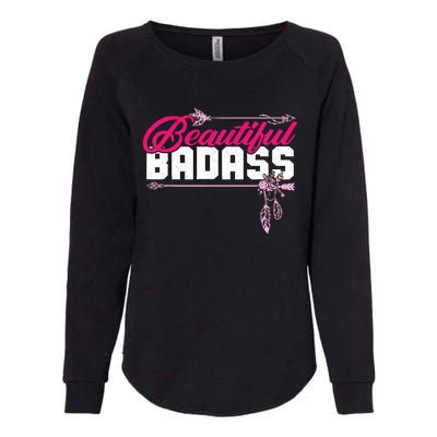 Beautiful Badass | Wo Empowerment Pink Womens California Wash Sweatshirt