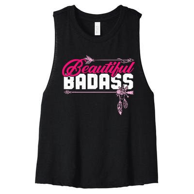 Beautiful Badass | Wo Empowerment Pink Women's Racerback Cropped Tank