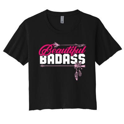 Beautiful Badass | Wo Empowerment Pink Women's Crop Top Tee