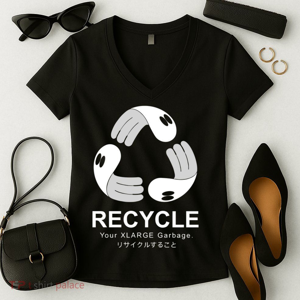 Blu Boy X Xlarge Recycle  Women's V-Neck T-Shirt