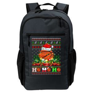 Basketball Ball Xmas Tree Lights Ugly Christmas Sweater Gift Daily Commute Backpack