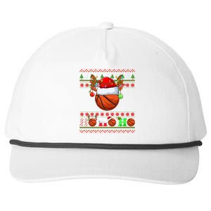 Basketball Ball Xmas Tree Lights Ugly Christmas Gift Snapback Five-Panel Rope Hat