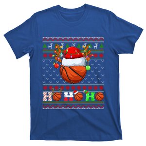 Basketball Ball Xmas Tree Lights Ugly Christmas Gift T-Shirt