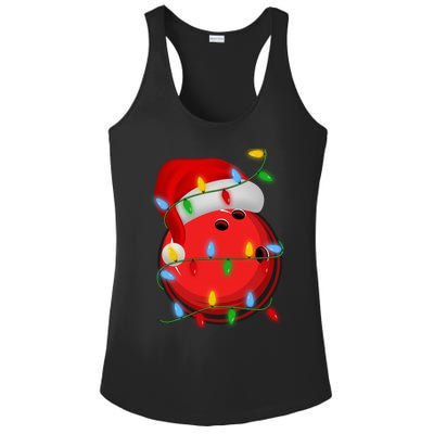 Bowling Ball Xmas Lighting Holiday Santa Bowling Christmas Meaningful Gift Ladies PosiCharge Competitor Racerback Tank