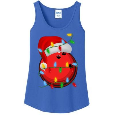 Bowling Ball Xmas Lighting Holiday Santa Bowling Christmas Meaningful Gift Ladies Essential Tank