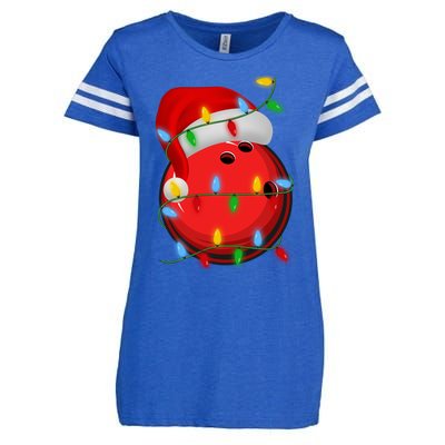 Bowling Ball Xmas Lighting Holiday Santa Bowling Christmas Meaningful Gift Enza Ladies Jersey Football T-Shirt