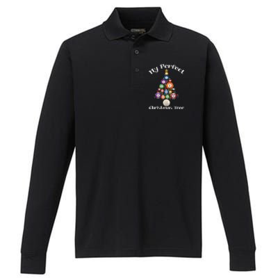 Billiard Ball Xmas Tree Meaningful Gift Pool Billiards Christmas Great Gift Performance Long Sleeve Polo