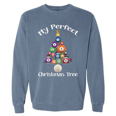 Billiard Ball Xmas Tree Meaningful Gift Pool Billiards Christmas Great Gift Garment-Dyed Sweatshirt