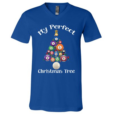 Billiard Ball Xmas Tree Meaningful Gift Pool Billiards Christmas Great Gift V-Neck T-Shirt