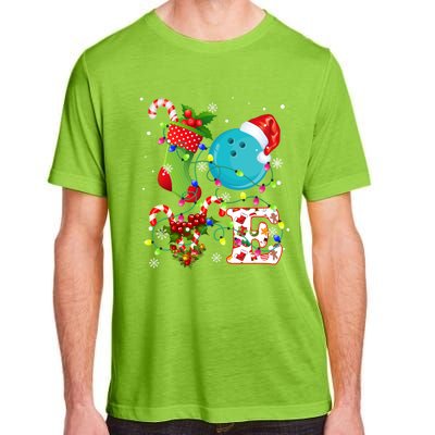 Bowling Ball Xmas Lighting Santa Love Bowling Ball Christmas Great Gift Adult ChromaSoft Performance T-Shirt