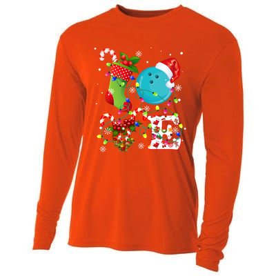 Bowling Ball Xmas Lighting Santa Love Bowling Ball Christmas Great Gift Cooling Performance Long Sleeve Crew