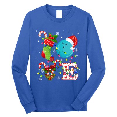 Bowling Ball Xmas Lighting Santa Love Bowling Ball Christmas Great Gift Long Sleeve Shirt