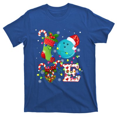 Bowling Ball Xmas Lighting Santa Love Bowling Ball Christmas Great Gift T-Shirt