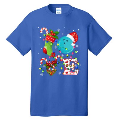 Bowling Ball Xmas Lighting Santa Love Bowling Ball Christmas Great Gift Tall T-Shirt