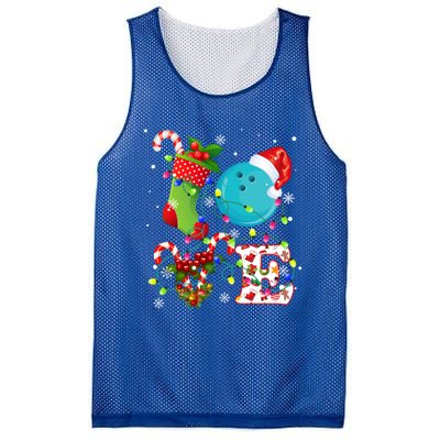 Bowling Ball Xmas Lighting Santa Love Bowling Ball Christmas Great Gift Mesh Reversible Basketball Jersey Tank