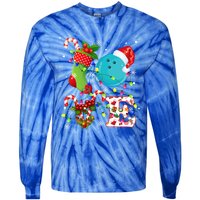 Bowling Ball Xmas Lighting Santa Love Bowling Ball Christmas Great Gift Tie-Dye Long Sleeve Shirt