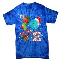 Bowling Ball Xmas Lighting Santa Love Bowling Ball Christmas Great Gift Tie-Dye T-Shirt