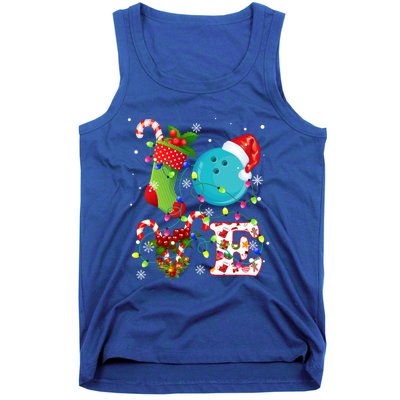 Bowling Ball Xmas Lighting Santa Love Bowling Ball Christmas Great Gift Tank Top